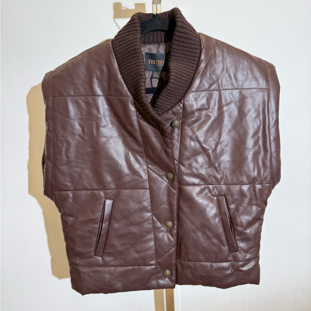 Truth Brown Leather Women's Vest